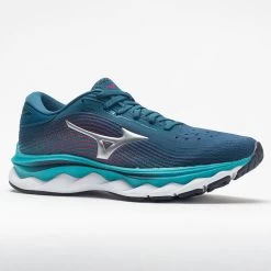 Mizuno Wave Sky 5 Waveknit Women's Legion Blue/Silver -Sports Running Shoes 046646 5