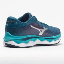 Mizuno Wave Sky 5 Waveknit Women's Legion Blue/Silver -Sports Running Shoes 046646 6