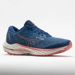 Mizuno Wave Inspire 19 Women's Blue Quartz/Peach Bud -Sports Running Shoes 049747 5